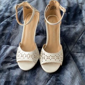 White strappy heels